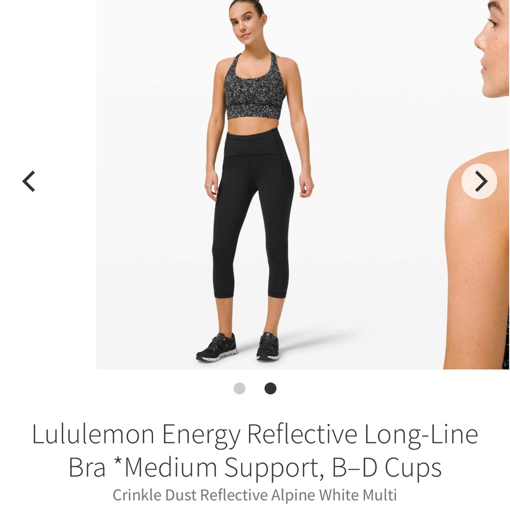 lululemon // Energy Bra Long-line - Crinkle Dust Reflective Apline White Multi